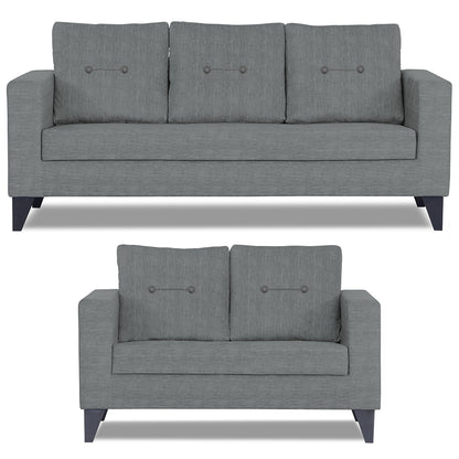 Adorn India Hallton Tufted 3-2 Five Seater Sofa Set (Grey) (3 Year Warranty)