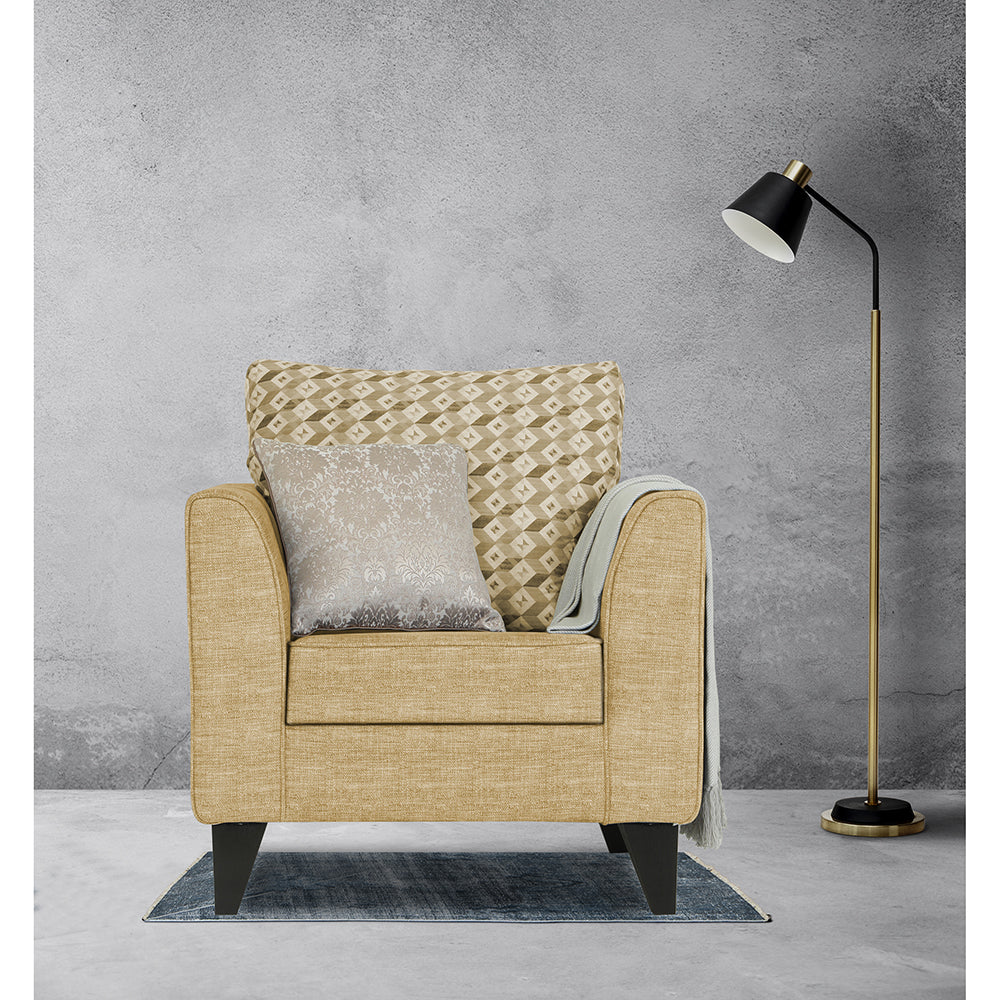 Adorn India Tornado Bricks 1 Seater Sofa (Beige)