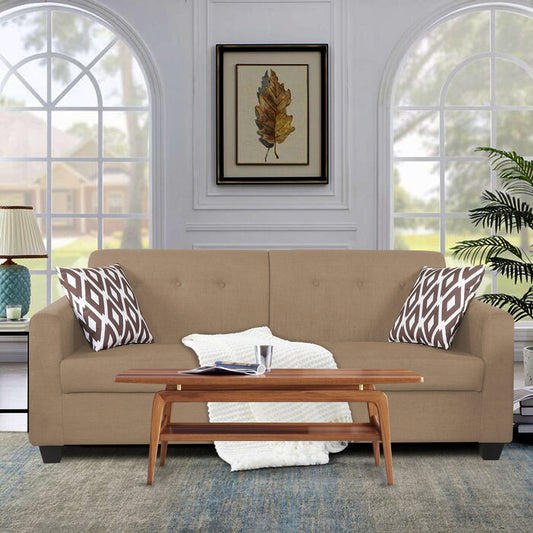Adorn India Blazer Plus 3 Seater Sofa (Beige)