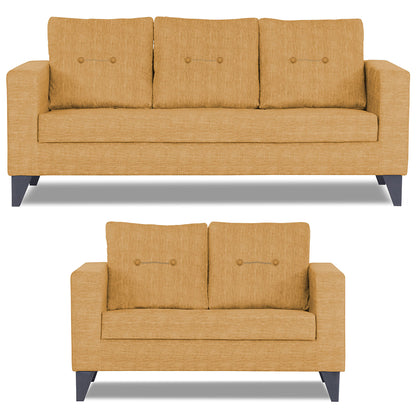 Adorn India Hallton Tufted 3-2 Five Seater Sofa Set (Beige) (3 Year Warranty)