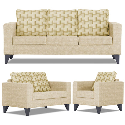 Adorn India Straight line Plus Bricks 3+2+1 6 Seater Sofa Set (Beige) (3 Year Warranty)