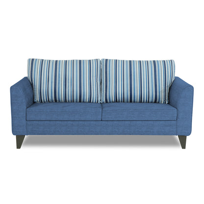 Adorn India Lawson Stripes 3 Seater Sofa (Blue)