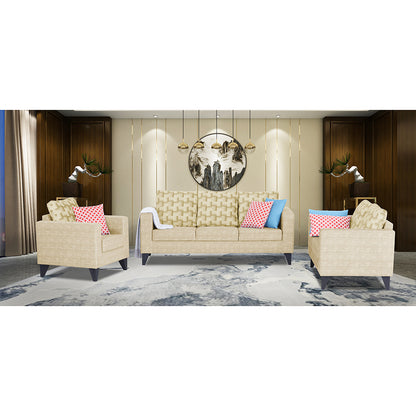 Adorn India Straight line Plus Bricks 3+2+1 6 Seater Sofa Set (Beige) (3 Year Warranty)