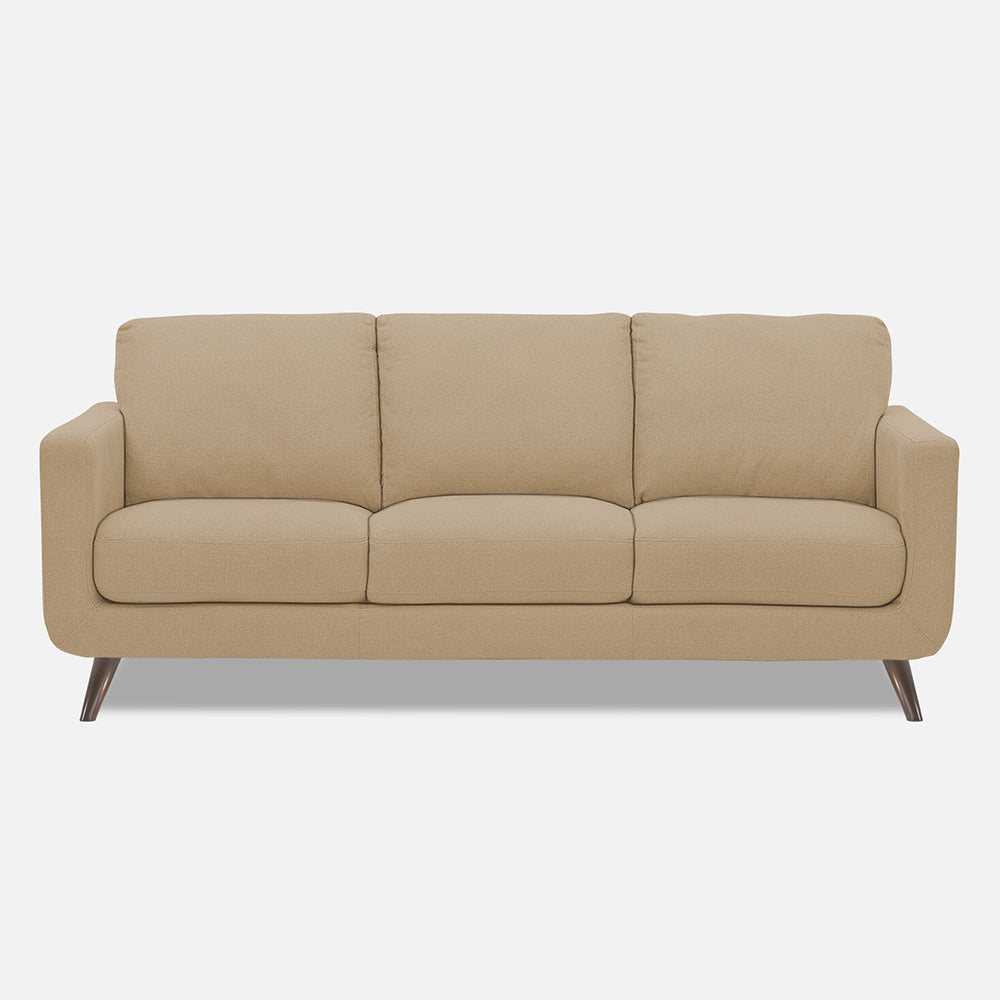Adorn India Damian 3 Seater Sofa (Beige) (3 Year Warranty)