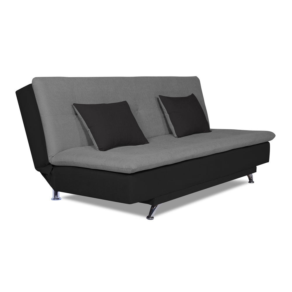 Adorn India Aspen 3 Seater Sofa Cum Bed (Dark Grey and Black) (3 Year Warranty)