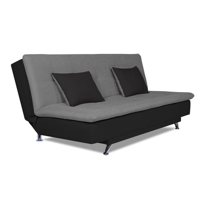 Adorn India Aspen 3 Seater Sofa Cum Bed (Dark Grey and Black) (3 Year Warranty)