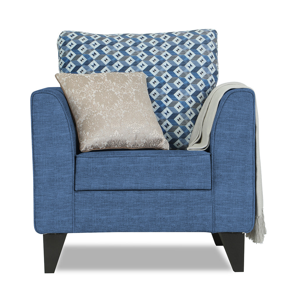 Adorn India Tornado Bricks 1 Seater Sofa (Blue)