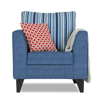 Adorn India Lawson Stripes 1 Seater Sofa (Blue)