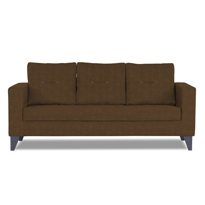 Adorn India Hallton Tufted 3 Seater Sofa (Brown) (3 Year Warranty)