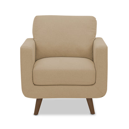 Adorn India Damian 1 Seater Sofa (Beige) (3 Year Warranty)
