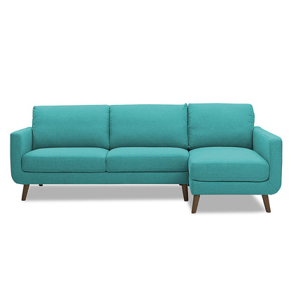 Adorn India Damian L Shape 6 Seater Sofa Set RHS (Aqua Blue) (3 Year Warranty)