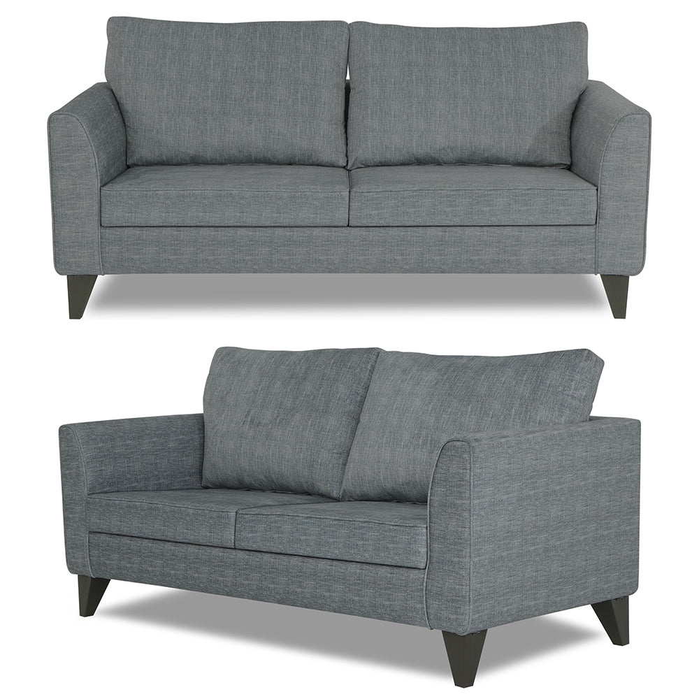 Adorn India Enzo Decent 3+2+1 6 Seater Sofa Set with Centre Table (Grey)