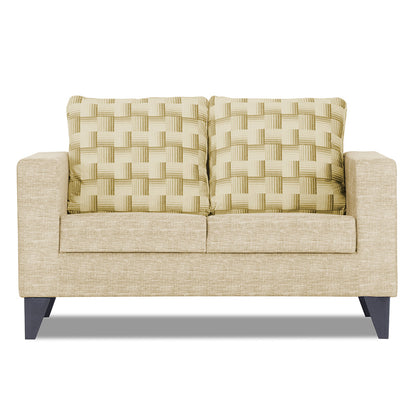 Adorn India Straight line Plus Bricks 2 Seater Sofa (Beige)(3 Year Warranty)