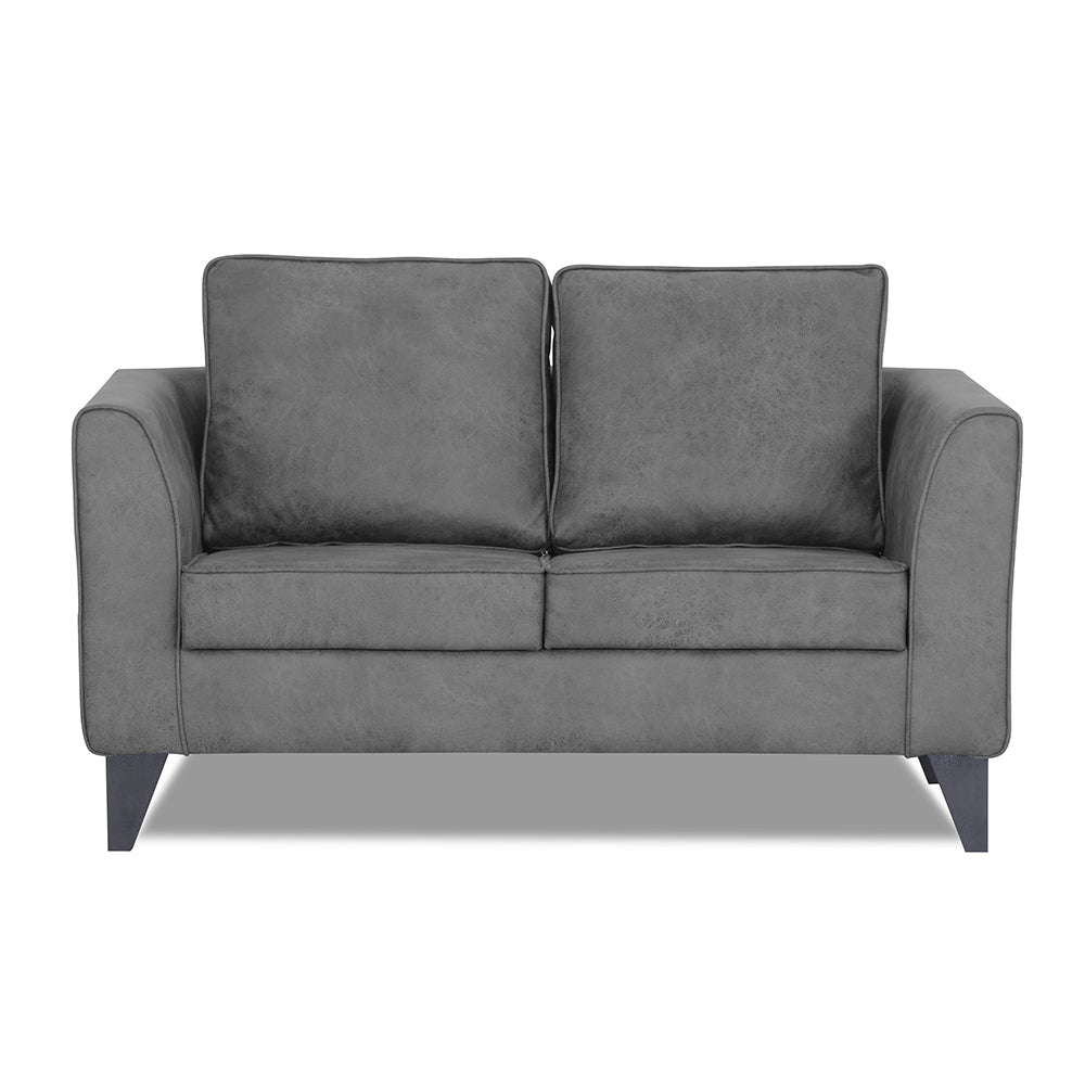 Adorn India Enzo Decent Premium Leatherette Suede 2 Seater Sofa (Grey)