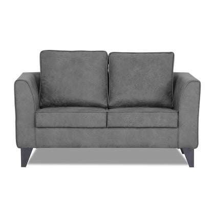 Adorn India Enzo Decent Premium Leatherette Suede 2 Seater Sofa (Grey)