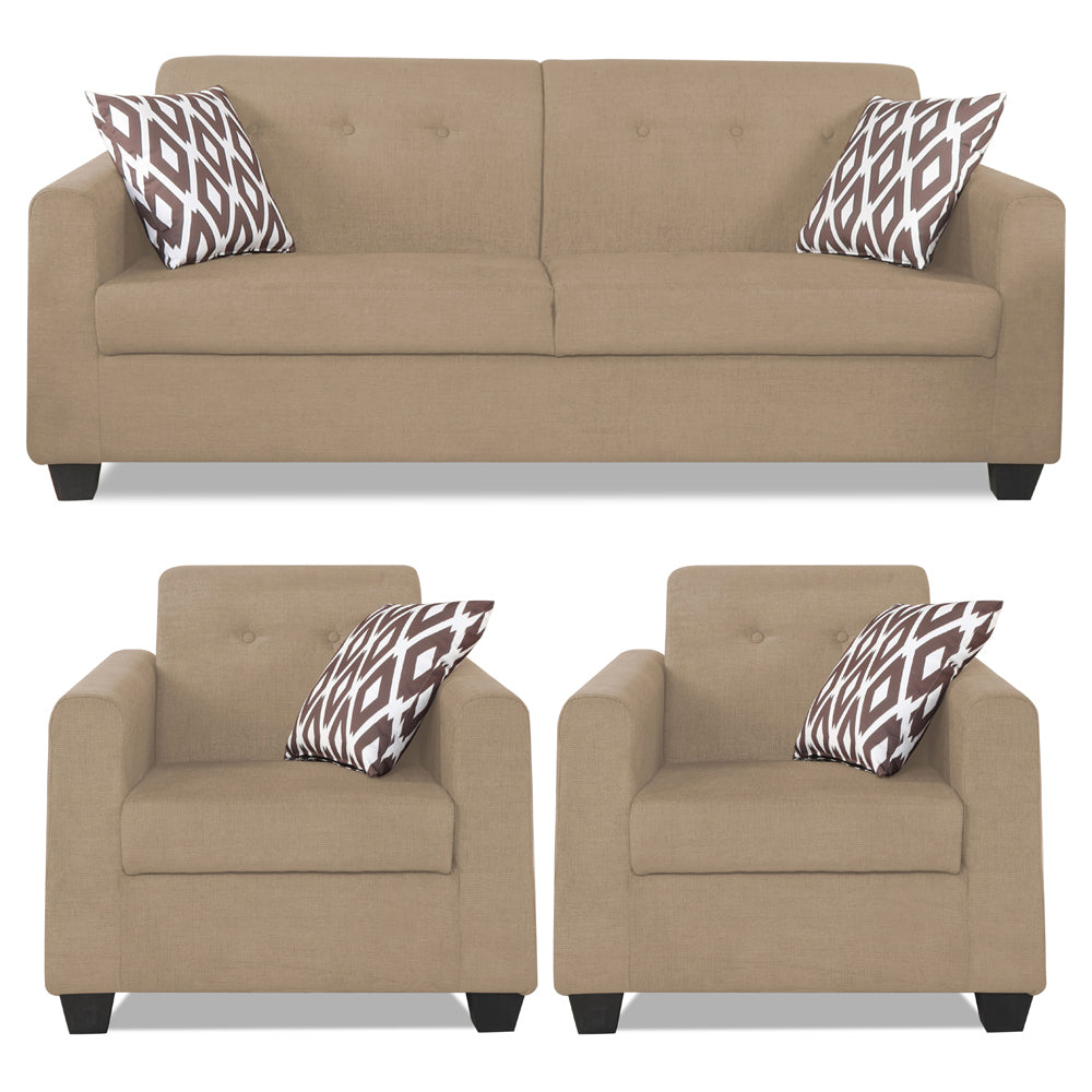 Adorn India Blazer Plus 3+1+1 5 Seater Sofa Set (Beige)