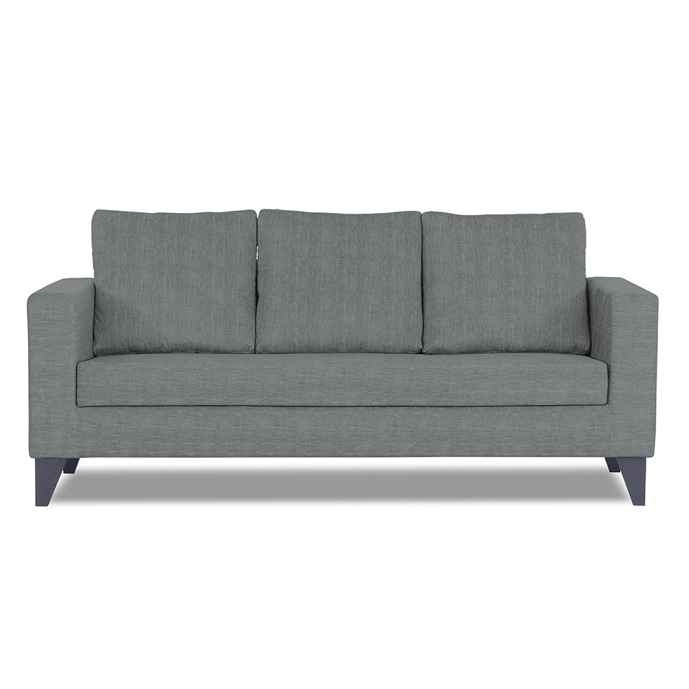 Adorn India Hallton Plain 3 Seater Sofa (Grey) (3 Year Warranty)