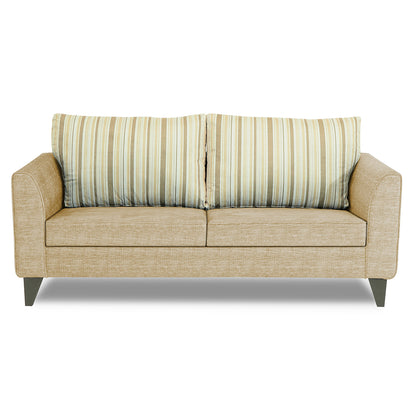 Adorn India Lawson Stripes 3 Seater Sofa (Beige)