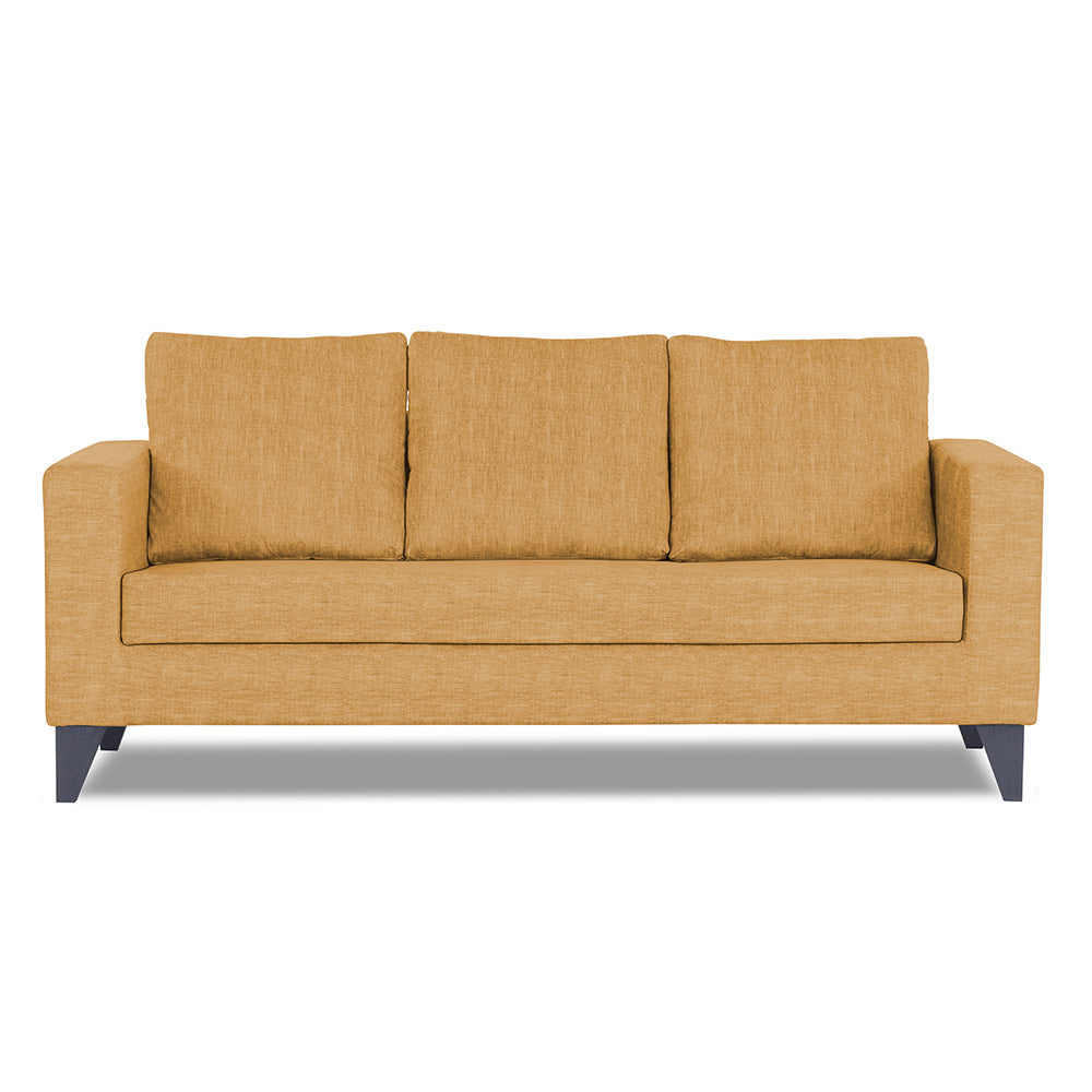 Adorn India Hallton Plain 3 Seater Sofa (Beige) (3 Year Warranty)