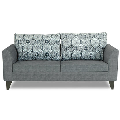 Adorn India Cortina Damask 3 Seater Sofa (Grey)