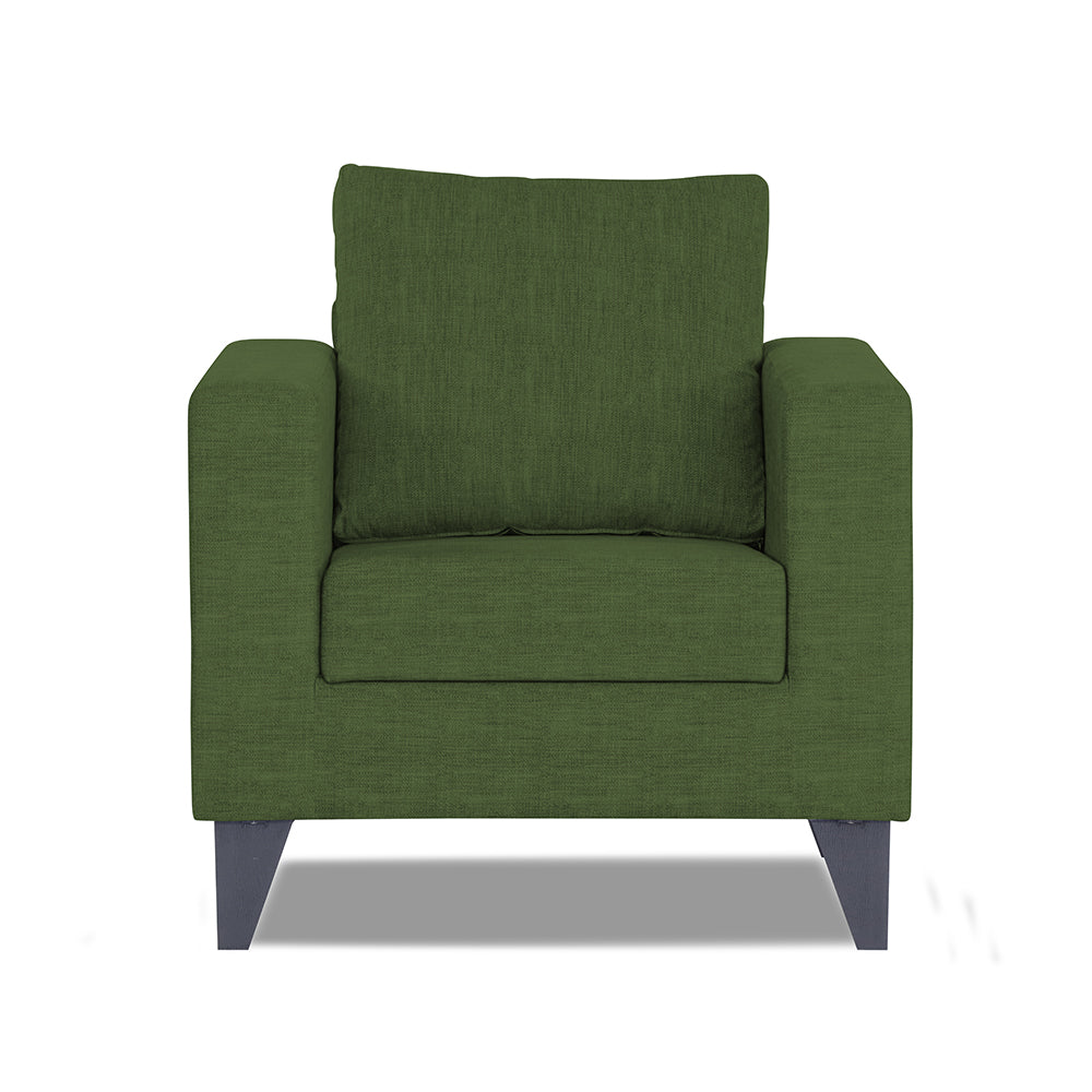 Adorn India Hallton Plain 1 Seater Sofa (Green) (3 Year Warranty)