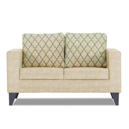 Adorn India Straight line Plus Blossom 2 Seater Sofa (Beige) (3 Year Warranty)