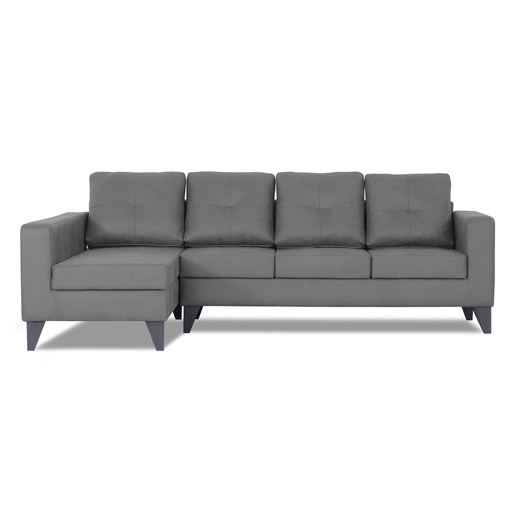 Adorn India Haddin Premium L Shape 6 Seater Sofa Set (Left Hand Side) (Grey)