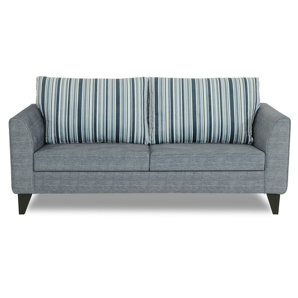 Adorn India Lawson Stripes 3 Seater Sofa (Grey)