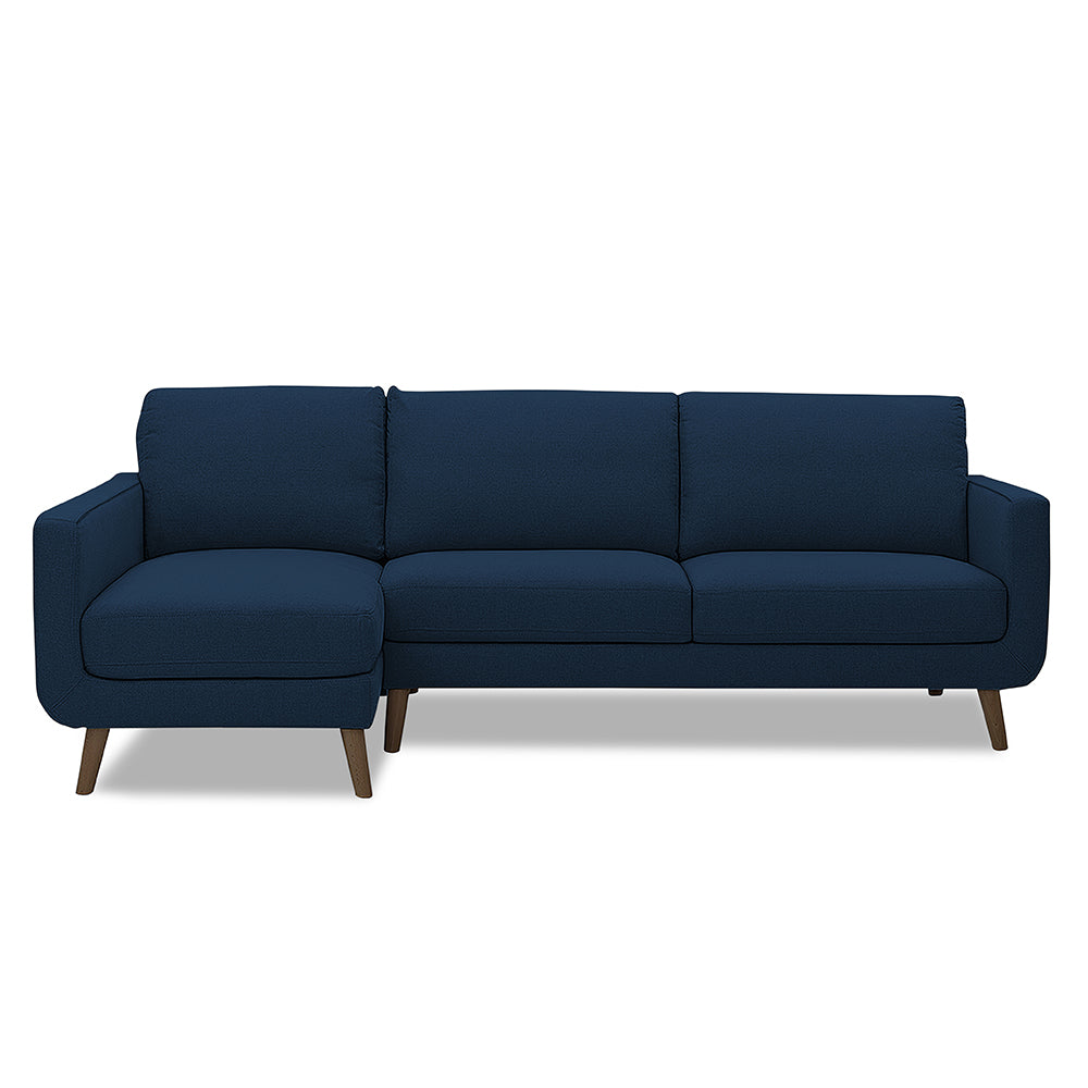 Adorn India Damian L Shape 6 Seater Sofa Set LHS (Blue) (3 Year Warranty)