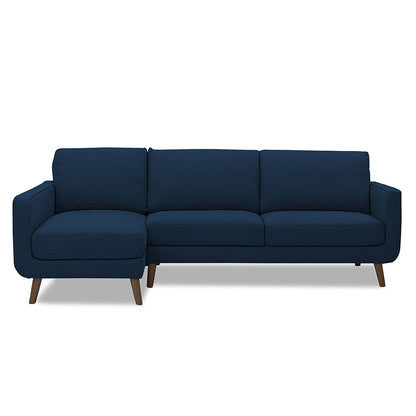 Adorn India Damian L Shape 6 Seater Sofa Set LHS (Blue) (3 Year Warranty)