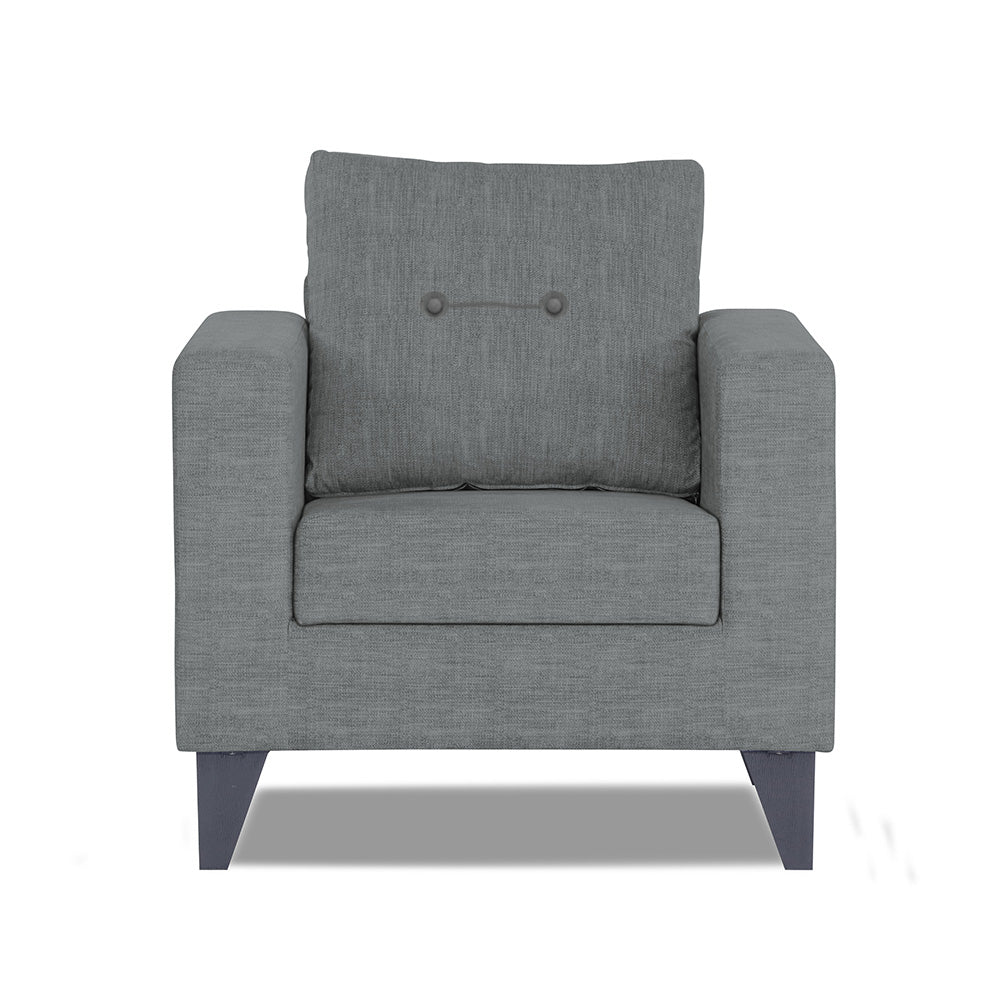 Adorn India Hallton Tufted 1 Seater Sofa (Grey) (3 Year Warranty)