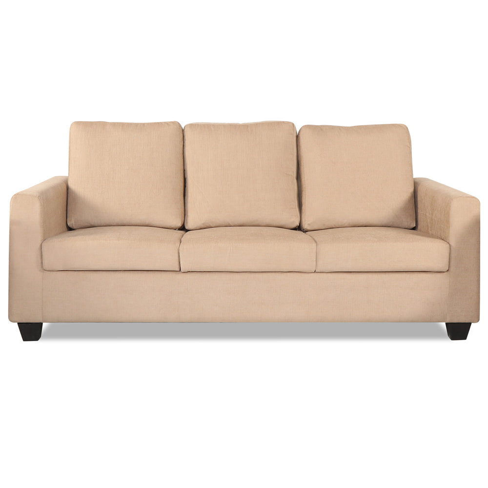 Adorn India Russell 3 Seater Sofa (Beige, Wood)