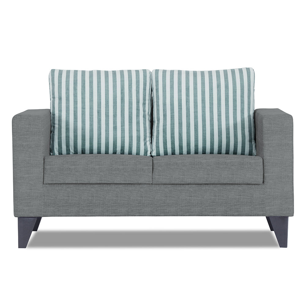 Adorn India Straight Line Plus Stripes 2 Seater Sofa (Grey) (3 Year Warranty)