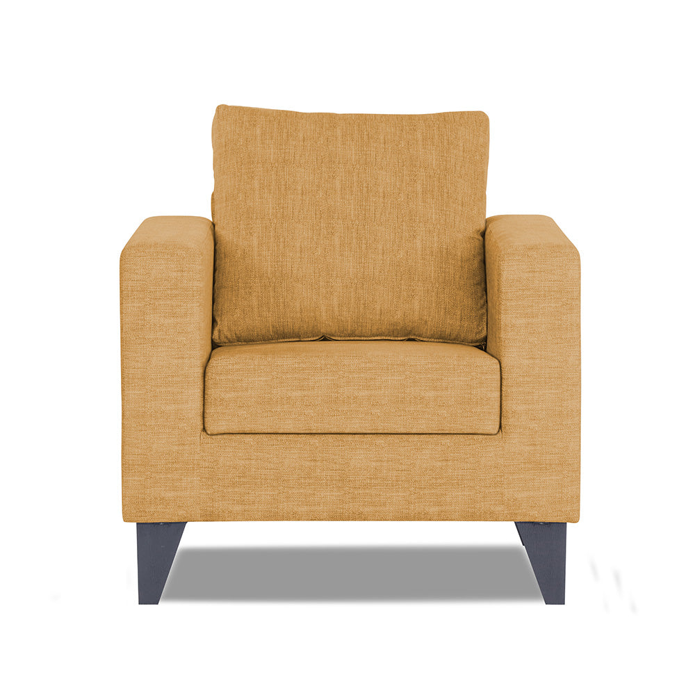 Adorn India Hallton Plain 1 Seater Sofa (Beige) (3 Year Warranty)