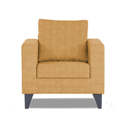 Adorn India Hallton Plain 1 Seater Sofa (Beige) (3 Year Warranty)