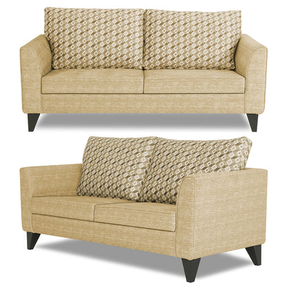 Adorn India Tornado Bricks 3+2 5 Seater Sofa Set with Centre Table (Beige)