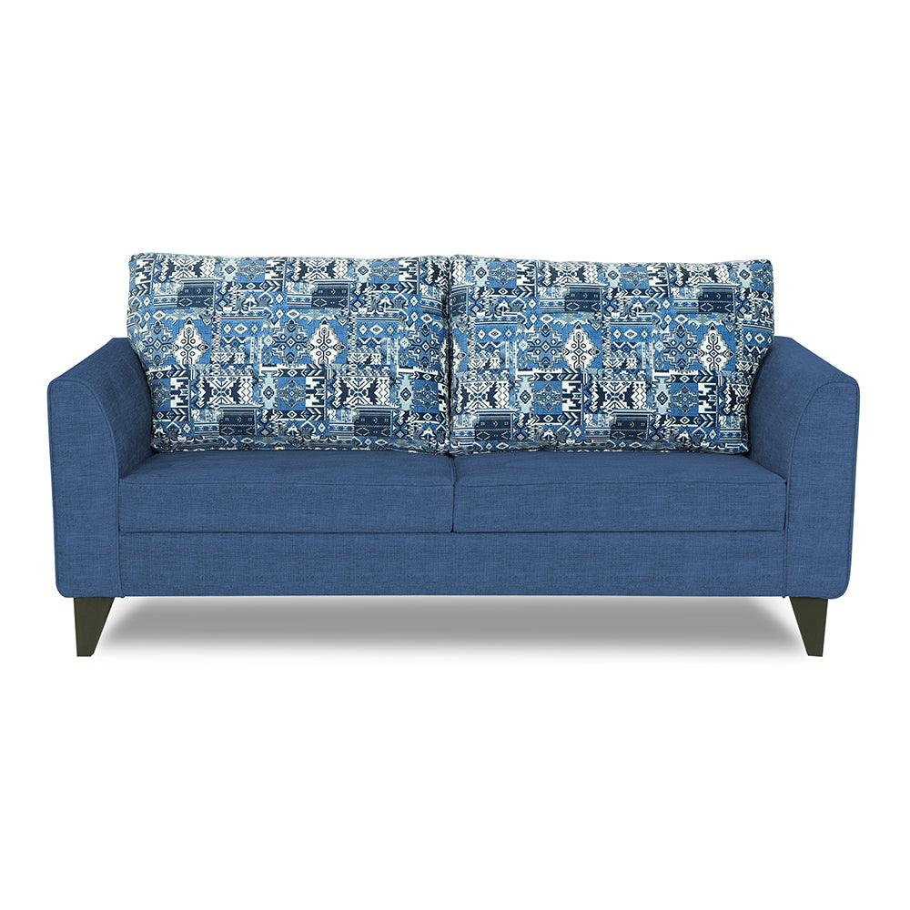 Adorn India Sheldon Crafty 3 Seater Sofa (Blue)
