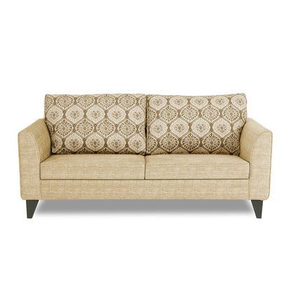 Adorn India Cortina Damask 3 Seater Sofa (Beige)