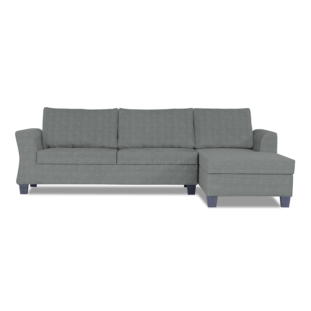 Adorn India Valencia Plus Decent L Shape 6 Seater Sofa Set (Right Hand Side) (Grey)