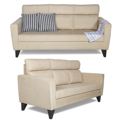 Adorn India Cardello 3-1-1 Five Seater Sofa Set(Beige) (3 Year Warranty)