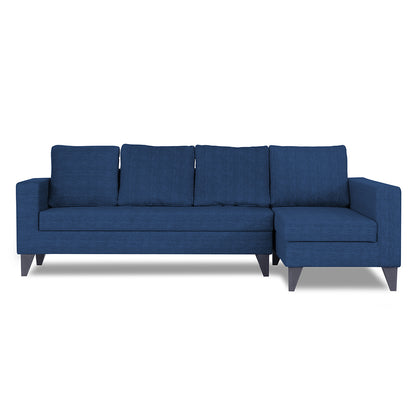 Adorn India Beetle Plus Stripes L Shape 6 Seater Sofa Set (Right Hand Side) (Blue) (3 Year Warranty)