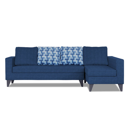 Adorn India Beetle Plus Bricks L Shape 6 Seater Sofa Set (Right Hand Side) (Blue) (3 Year Warranty)