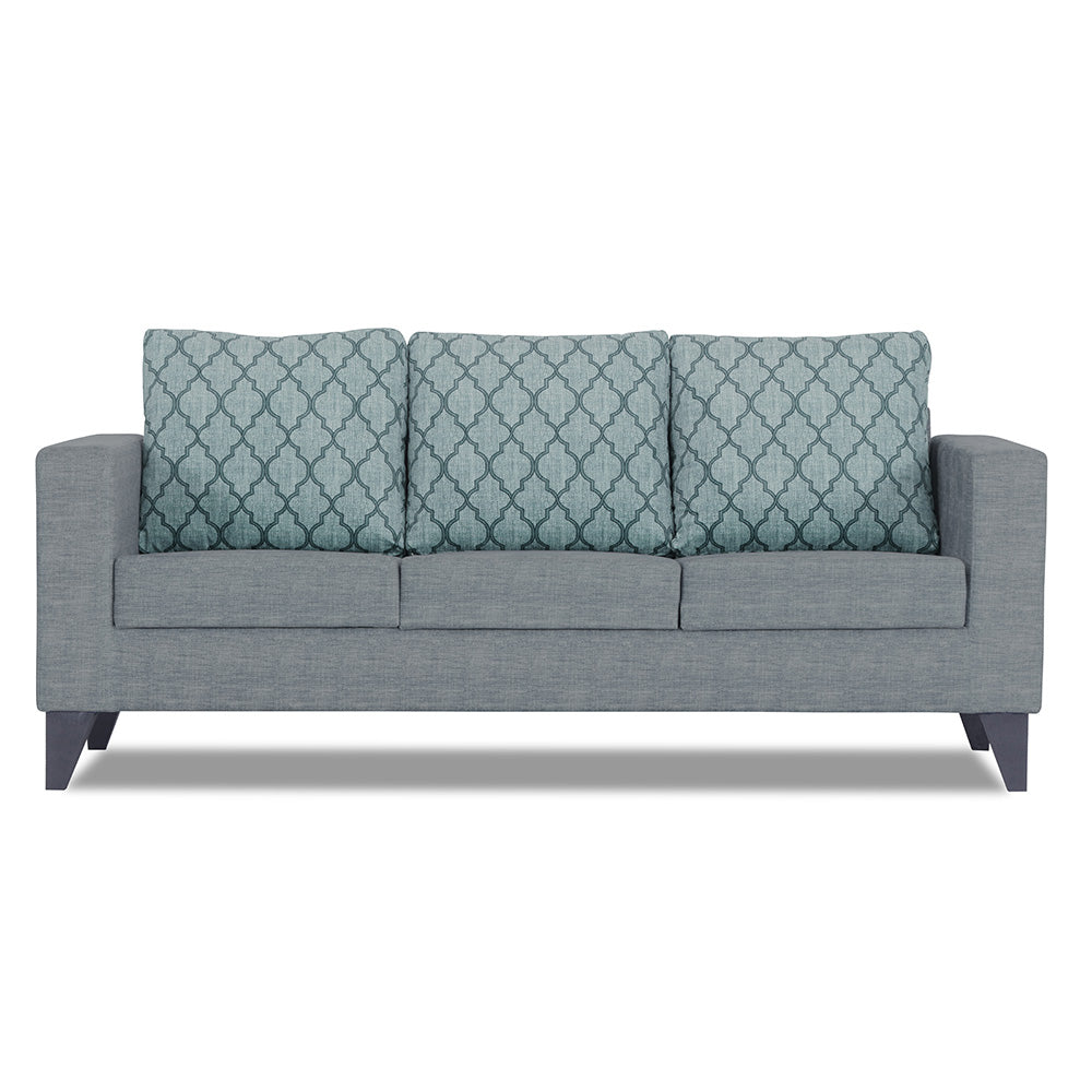 Adorn India Straight line Plus Blossom 3 Seater Sofa (Grey) (3 Year Warranty)