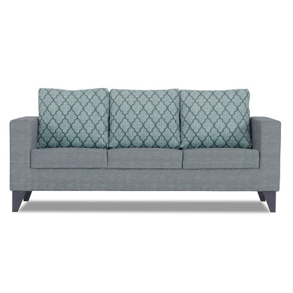 Adorn India Straight line Plus Blossom 3 Seater Sofa (Grey) (3 Year Warranty)