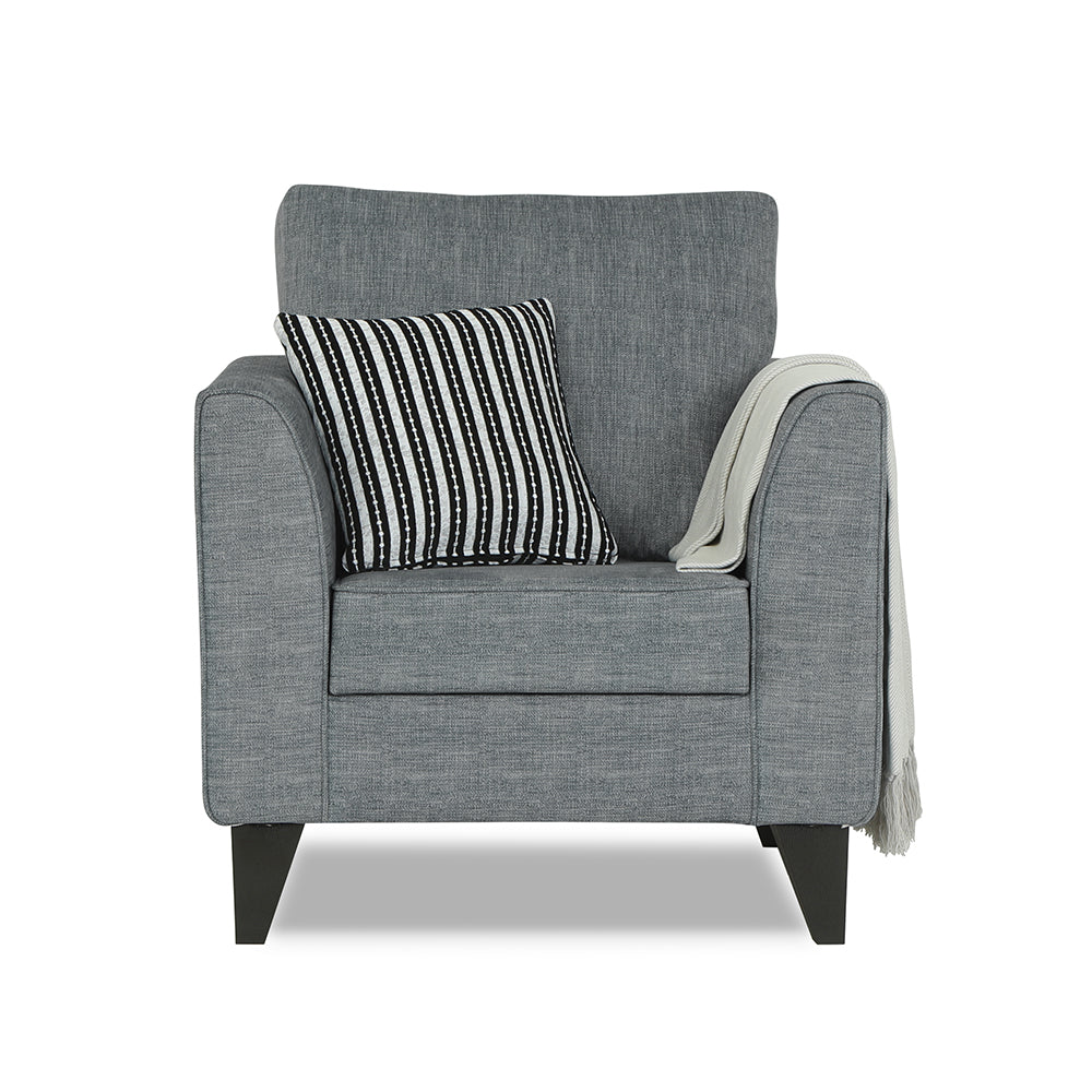 Adorn India Enzo Decent 1 Seater Sofa (Grey)