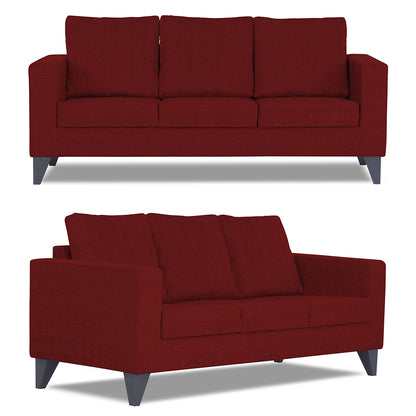 Adorn India Straight Line Plus Decent 3+2 5 Seater Sofa Set (Maroon) (3 Year Warranty)