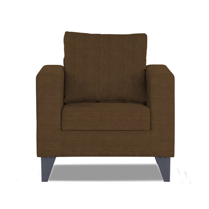 Adorn India Straight Line Plus Decent 1 Seater Sofa (Brown) (3 Year Warranty)