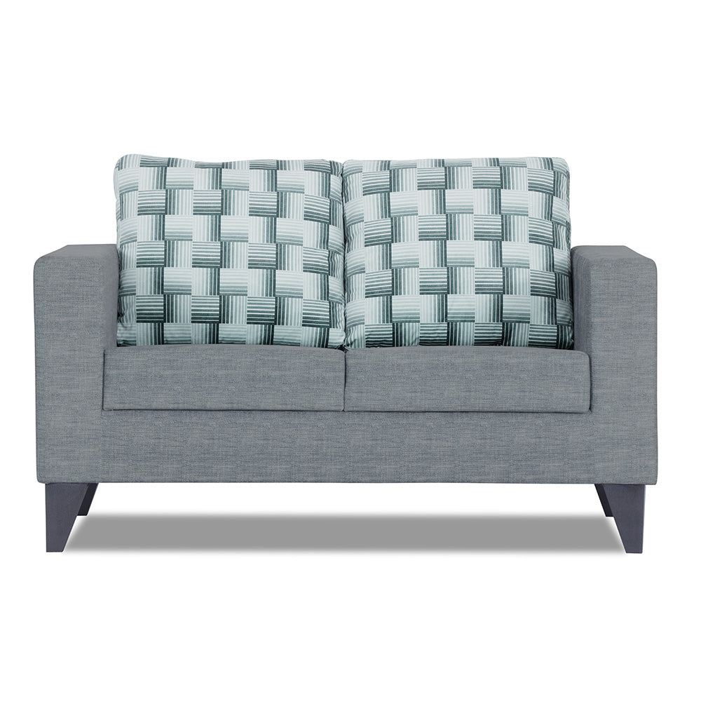 Adorn India Straight line Plus Bricks 2 Seater Sofa (Grey) (3 Year Warranty)