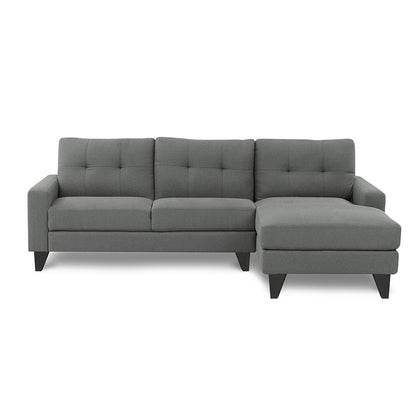 Adorn India Midas L Shape 6 Seater Sofa Set Right Hand Side (Grey) (3 Year Warranty)