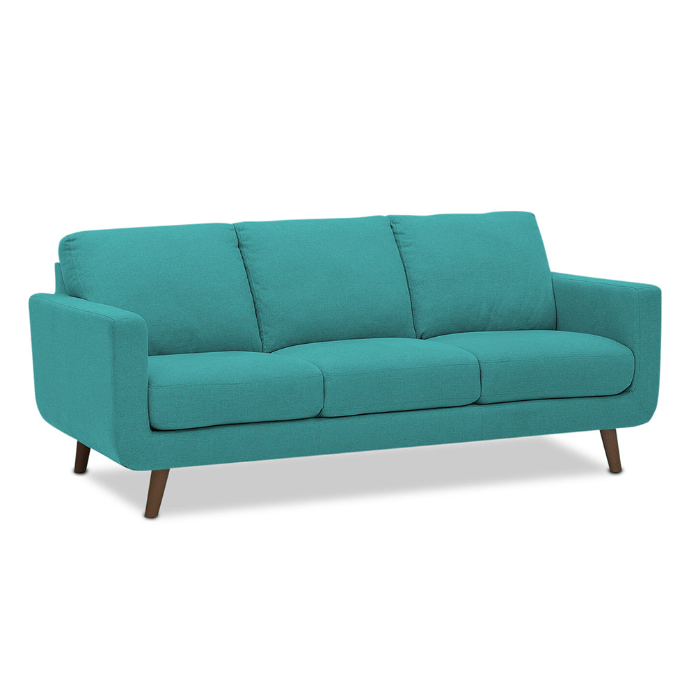 Adorn India Damian 3+2 5 Seater Sofa Set (Aqua Blue) (3 Year Warranty)